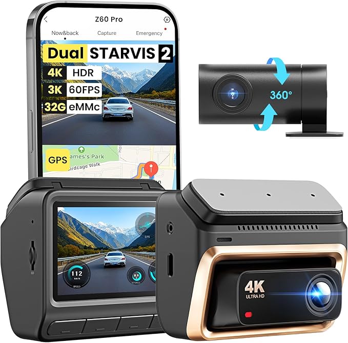 Z60 Pro 4K Dashbordkamera med Bakkamera - Bilde 10